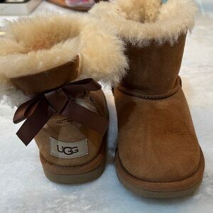 UGG Brown Kids Boots with Bow Detail